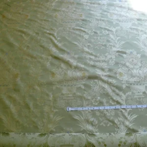 P1260129 HiEnd 100% silk Damask Lisere Rose Urn Renaissance "palm" Light Green Yellow Pink Blue Neoclassical