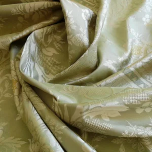 P1260130 HiEnd 100% silk Damask Lisere Rose Urn Renaissance "palm" Light Green Yellow Pink Blue Neoclassical