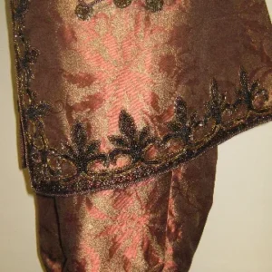 Amazing Grace 2 by yard 100% Silk Jacquard Palm Japanese Maple Leaf Foliage Magic "redwood" Red Gold Brown