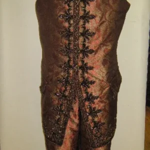 Amazing Grace by yard 100% Silk Jacquard Palm Japanese Maple Leaf Foliage Magic "redwood" Red Gold Brown