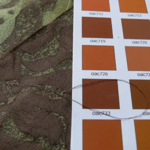 P1180320 by yard 100% Silk Jacquard Papercut Pomegranate Flower "december" Silver Mid Century Strie