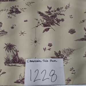 PXL_20240304_215203605.MP Brunschwig & Fils Chinoisere A L'americaine Toile Berry Plum Deep Purple White Cotton Bird Animal Spider from Mount Vernon Bty