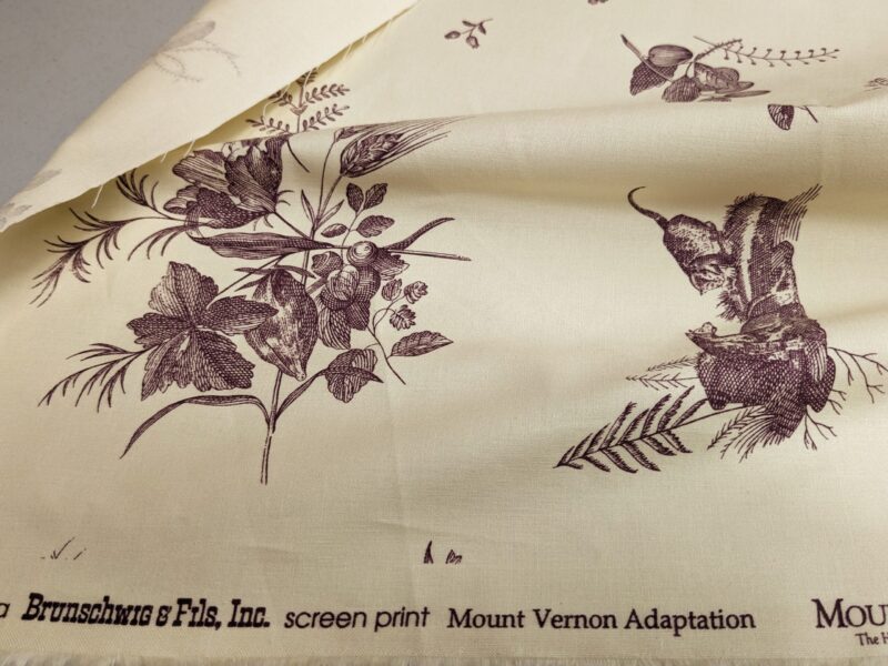 PXL_20240304_215605352 Brunschwig & Fils Chinoisere A L'americaine Toile Berry Plum Deep Purple White Cotton Bird Animal Spider from Mount Vernon Bty