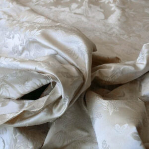 products-P1590405 100% Silk Damask Chinoiserie Toile Music Garden "nimbus" Cream White