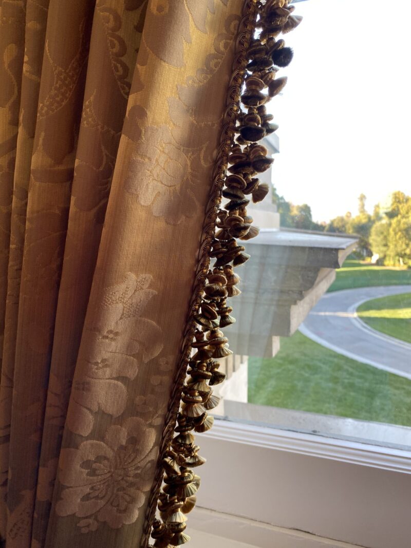 IMG_1060 0.6y Scalamandre “NATCHEZ” Silk Lampas, Ripe Peach and Cream, Salmon Pink & Off White Silver White 18th C MSRP00+/Y