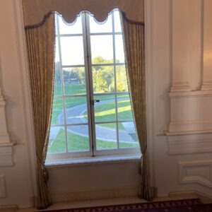 IMG_1061 0.6y Scalamandre “NATCHEZ” Silk Lampas, Ripe Peach and Cream, Salmon Pink & Off White Silver White 18th C MSRP00+/Y