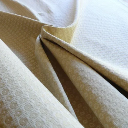 BTY SCALAMANDRE MATELASSE VIENNA 100% COTTON SAND WHITE MSRP$141