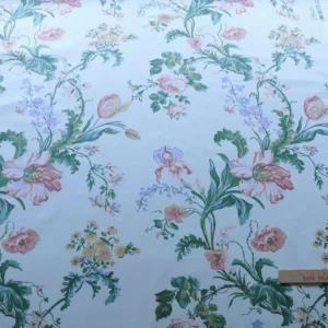 P1480578.jpg 8.25Y Brunschwig & Fils MAINTENON HISTORICAL PRINT TULIPS Rose Iris Poppy CHINTZ
