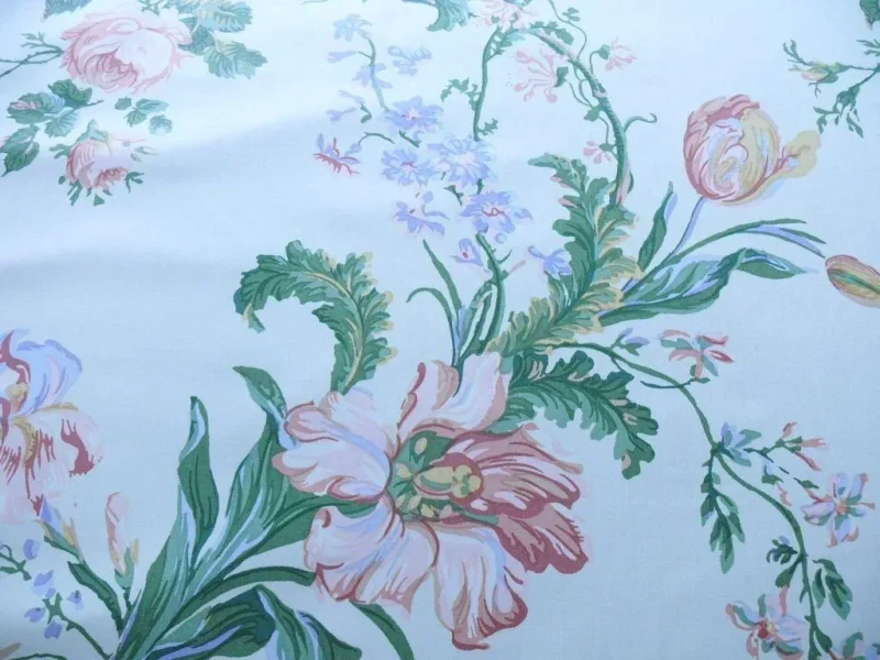 P1480579.jpg 8.25Y Brunschwig & Fils MAINTENON HISTORICAL PRINT TULIPS Rose Iris Poppy CHINTZ