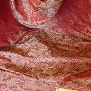 P1530937.jpg Clarence House "ankara" 100%silk Damask Burgundy & Copper Gold MSRP USD 208/Y