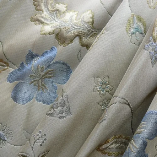 HEAVY100%SILK LAMPAS MYTH GARDEN FLOWER BLUE ON BEIGE BTY SKU97 HEAVY100%SILK LAMPAS MYTH GARDEN FLOWER BLUE ON BEIGE BTY SKU97