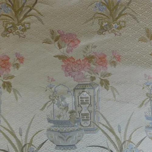 100%SILK CHINOISERY "MONARCH" PEONY BASKET VASE IVORY PINK LITE 100%SILK CHINOISERY "MONARCH" PEONY BASKET VASE IVORY PINK LITE