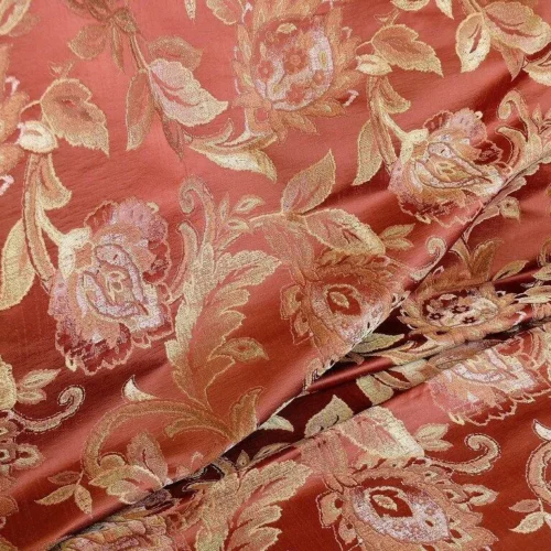 RM COCO 100%SILK LAMPAS GILDED PAISLEY ROSE BRICK MSRP4.80/Y RM COCO 100%SILK LAMPAS GILDED PAISLEY ROSE BRICK MSRP$214.80/Y