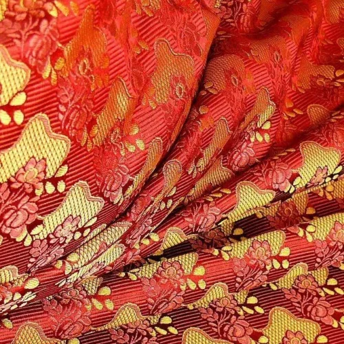 WOW! SILK LAMPAS RICH CARBERNET GOLD PETITE LACE FLEUR WOW! SILK LAMPAS RICH CARBERNET GOLD PETITE LACE FLEUR