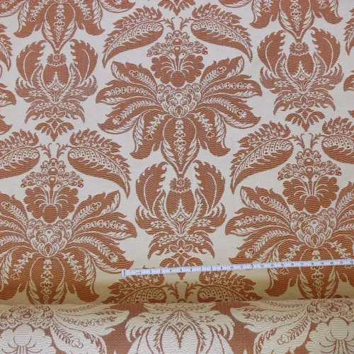 LEE JOFA VILLA LAMTE DAMASK PUMPKIN WHITE GRAND MSRP$196/Y