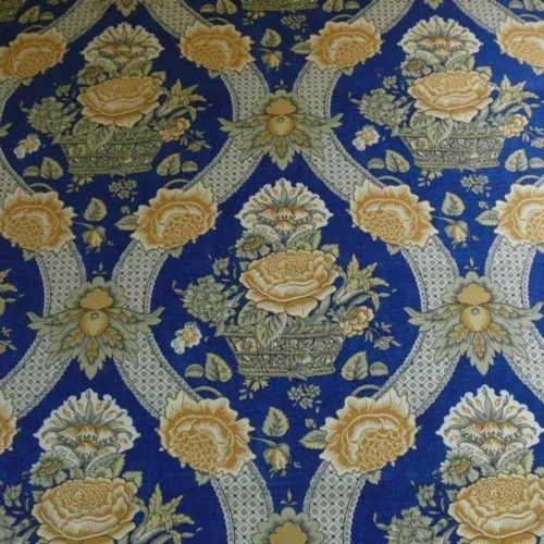 BRUNSCHWIG & FILS CORBEILLE DE FLEURS Navy & Gold BTY BRUNSCHWIG & FILS CORBEILLE DE FLEURS Navy & Gold BTY