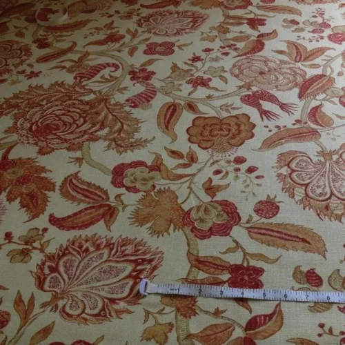 COLMAR COLEFAX & FOWLER LINEN PRINT RED ON OFF WHITE 3.25 yd COLMAR COLEFAX & FOWLER LINEN PRINT RED ON OFF WHITE 3.25 yd