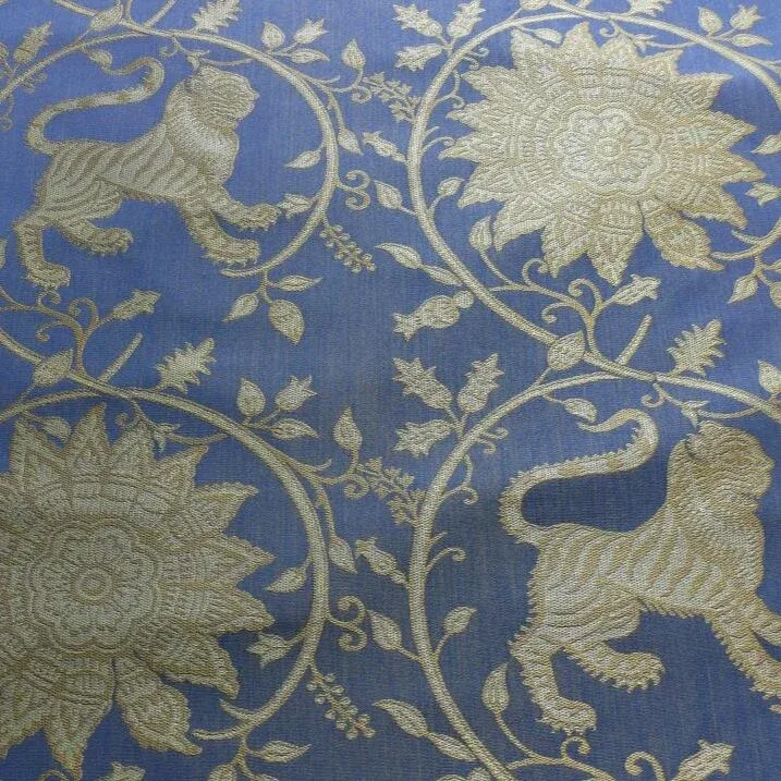 BTY LEE JOFA KALABAGH WEAVE TIGER SNIFF ROSE SAPPHIRE BLUE GOLD BTY LEE JOFA KALABAGH WEAVE TIGER SNIFF ROSE SAPPHIRE BLUE GOLD