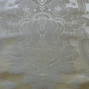 HiEND DESIGNER 100% SILK RENAISSANCE DAMASK "PEARL" WHITE HiEND DESIGNER 100% SILK RENAISSANCE DAMASK "PEARL" WHITE