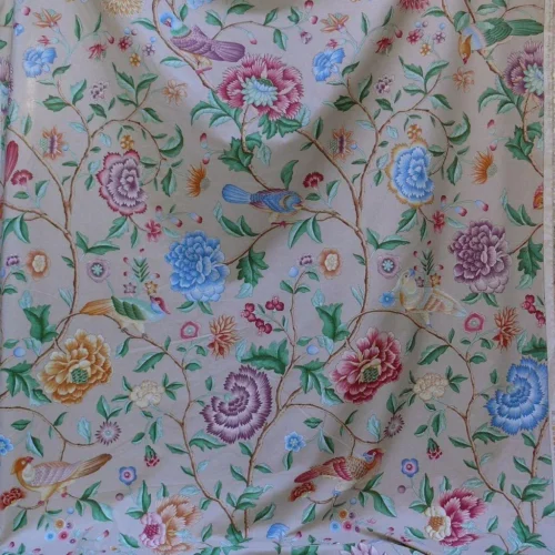 CLARENCE HOUSE LES OISEAUX ENCHANTES BIRD PRINT SILK ITALIAN RAT CLARENCE HOUSE LES OISEAUX ENCHANTES BIRD PRINT SILK ITALIAN RAT
