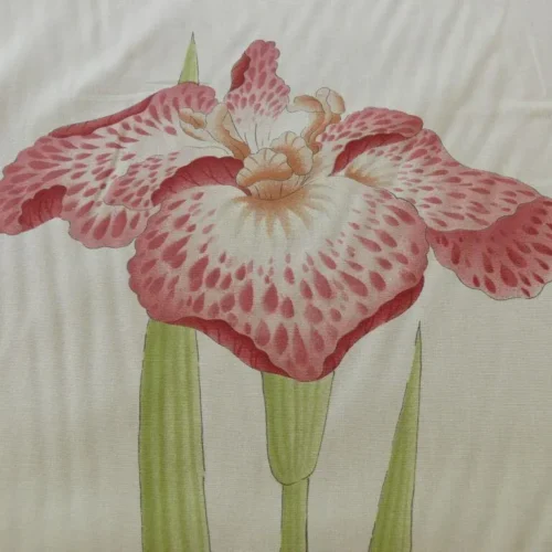 CLARENCE HOUSE MEIJI IRIS PRINT 27-COLORS on NATURAL CLARENCE HOUSE MEIJI IRIS PRINT 27-COLORS on NATURAL