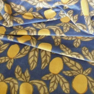 BRUNSCHWIG & FILS APRICOT PRINT VELVET CORDUROY 100% COTTON BTY