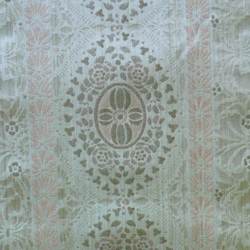 BTY FABRICUT 100%SILK MEDALLION PETAL PINK SILVERY WHITE,CREAM BTY FABRICUT 100%SILK MEDALLION PETAL PINK SILVERY WHITE,CREAM