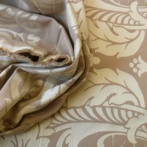 SCHUMACHER "JULIA" ITALY SILK LAMPAS REN BABY GREEN &GRIEGE BTY