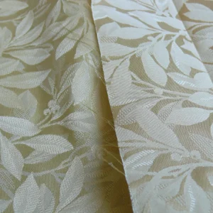 DURALEE SILK DAMASK FOLIAGE BERRY BUSH SILK JARQUARD WHITE GOLD DURALEE SILK DAMASK FOLIAGE BERRY BUSH SILK JARQUARD WHITE GOLD