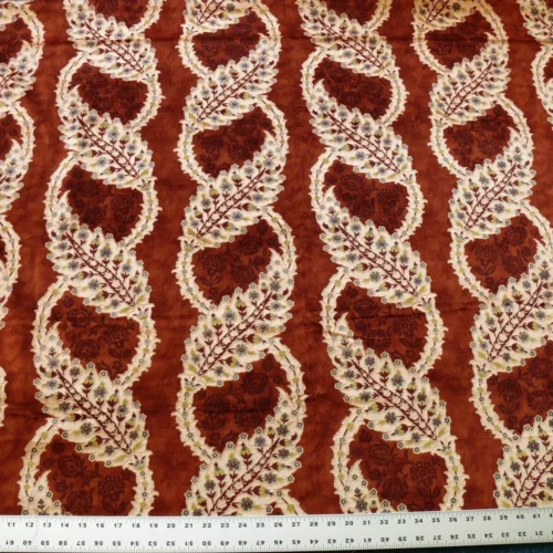 BRUNSCHWIG & FILS KUTHAYA CUT & PRINTED VELVET RUSTY RED 1.9Y BRUNSCHWIG & FILS KUTHAYA CUT & PRINTED VELVET RUSTY RED 1.9Y