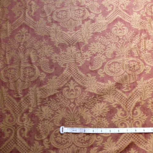 CORAGGIO "LAZIO" RENAISSANCE MEDALLION LINEN DAMASK RUBY BTY