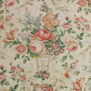 LEE JOFA ASHURST PEONY TULIP LILAC ROSE100%LINEN PRINT ON ECRU LEE JOFA ASHURST PEONY TULIP LILAC ROSE100%LINEN PRINT ON ECRU