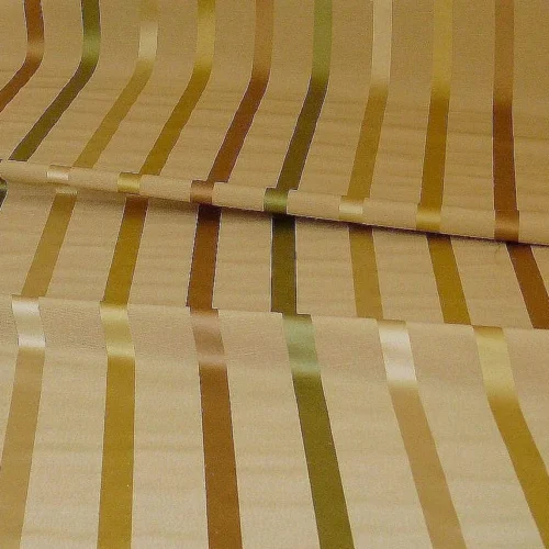 KRAVET MANDALAY STRIPE.GEM LINEN & SILK SATIN GREEN BEIGE BTY MS