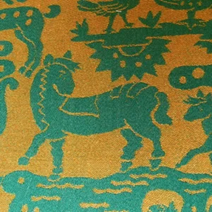 CLARENCE HOUSE MYTH ANIMAL WOOL EPINGLE HUNTER GREEN & BRONZE B