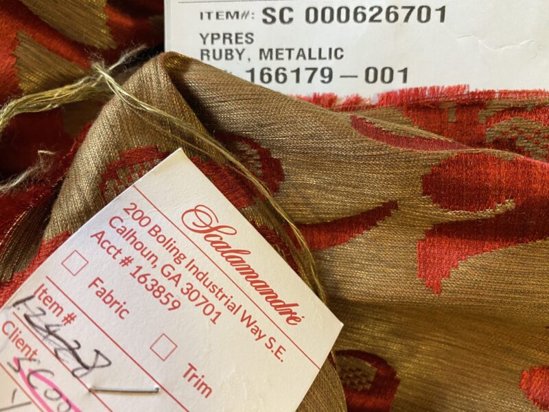 Scalamandre Ypres Lampas Damask Pom Renaissance Ruby Red Gold by MSRP 445/y