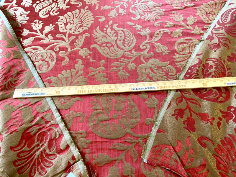 Scalamandre Ypres Lampas Damask Pom Renaissance Ruby Red Gold by MSRP 445/y