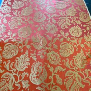 Scalamandre Ypres Lampas Damask Pom Renaissance Ruby Red Gold by MSRP 445/y