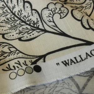 s-l1600.jpg Bty Scalamandre Wallace Linen Print Charcoal Grey On Eggshell Pale Yellow Chintz From Uk MSRP USD 160/y