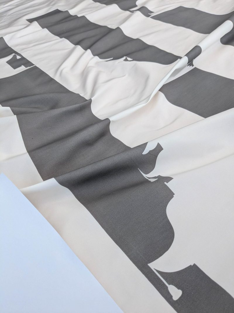 PXL_20250904_183703879 BY Yard Brunschwig & Fils Charlotte Moss "Ting" Silk Taffeta Black White Pavilion Print