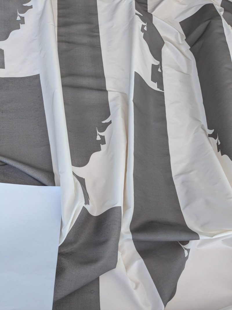 PXL_20250904_184022343 BY Yard Brunschwig & Fils Charlotte Moss "Ting" Silk Taffeta Black White Pavilion Print