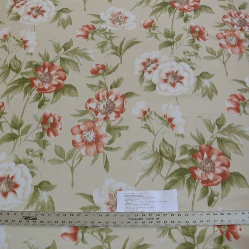 SCALAMANDRE ANEMONE FLORAL RED n CREAM 100% SILK WARP PRINT 8 SCALAMANDRE ANEMONE FLORAL RED n CREAM 100% SILK WARP PRINT $278
