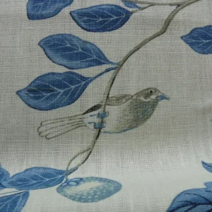 BTY GP & J Baker EMPEROR'S GARDEN Chinoiserie Bird Linen Blue Wh BTY GP & J Baker EMPEROR'S GARDEN Chinoiserie Bird Linen Blue Wh