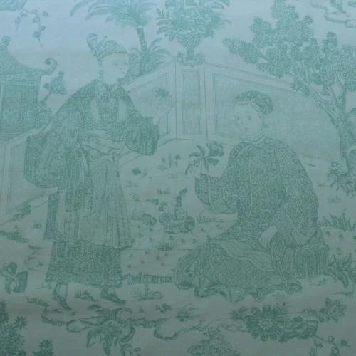 BRUNSCHWGI & FILS CATHAY TOILE COTTON CHINOISERIE JADE FLOWER LI BRUNSCHWGI & FILS CATHAY TOILE COTTON CHINOISERIE JADE FLOWER LI