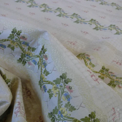 SCALAMANDRE OLD WORLD WEAVERS SILK LISERE ROMANO IVORY RT$400