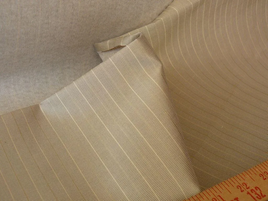 BERGAMO SILVER CHARCOAL PALE GOLD PINSTRIPE SILK JACQUARD MSRP BERGAMO SILVER CHARCOAL PALE GOLD PINSTRIPE SILK JACQUARD MSRP$2