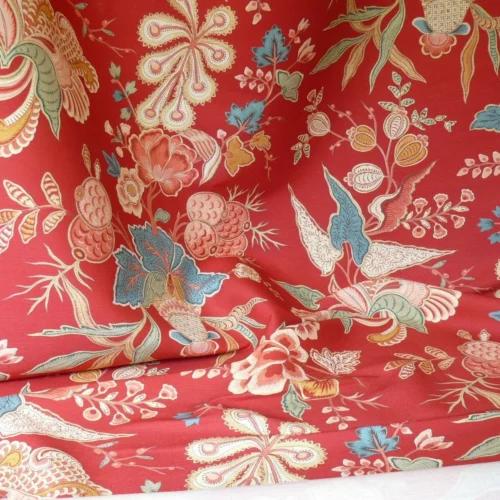 CLARENCE HOUSE Bangalore LINEN PRINT ROSE RED FLORAL MSRP 0/Y CLARENCE HOUSE Bangalore LINEN PRINT ROSE RED FLORAL MSRP $250/Y