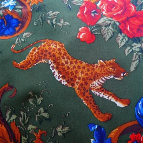 SCALAMANDRE EXOTIC LEOPARD PARROT SAFARI BIRD PARADISO INDIANO L