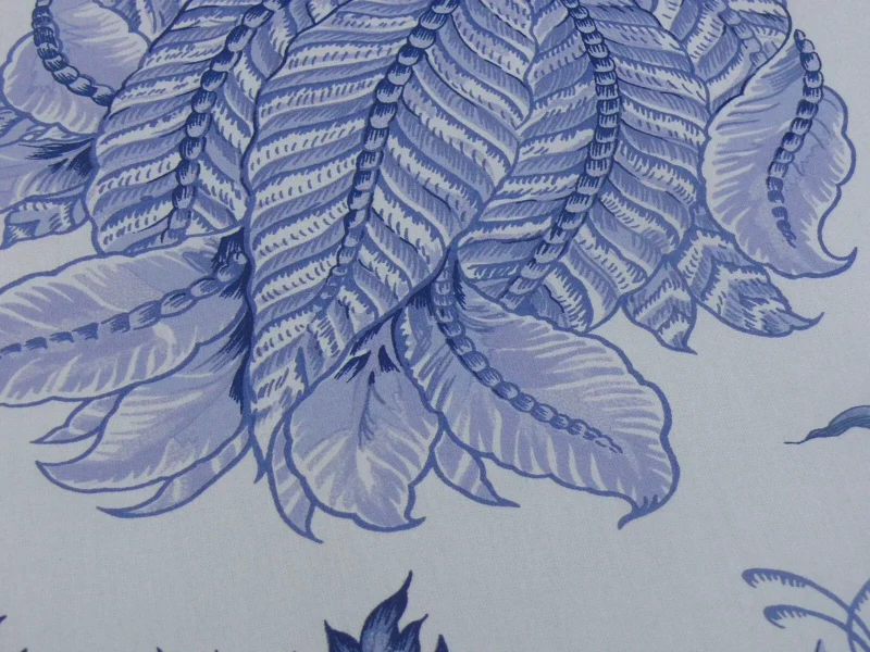 SCALAMANDRE PARADISE HORIZON BLUE WHITE LARGE JACOBEAN PRINT  fr SCALAMANDRE PARADISE HORIZON BLUE WHITE LARGE JACOBEAN PRINT  fr