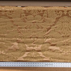 PXL_20240325_181857922 ** On hold 3y Coraggio Silk Heavy Brocade Artichoke Renaissance Crimson Red Gold B17-20