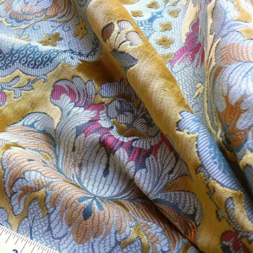 SCALAMANDRE OLD WORLD WEAVERS TOSCA SILK VELVET GOLD ROSE RT$956